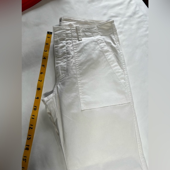 NILI LOTAN  White gathered ankle military cargo crop pants size 4 - Picture 13 of 14